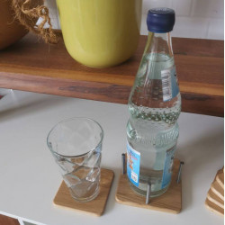 Glas- / Flaschenuntersetzer-Set quadratisch